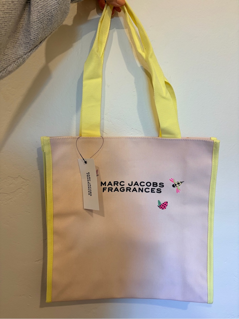 Marc Jacobs Pink Tote with Yellow Handles
